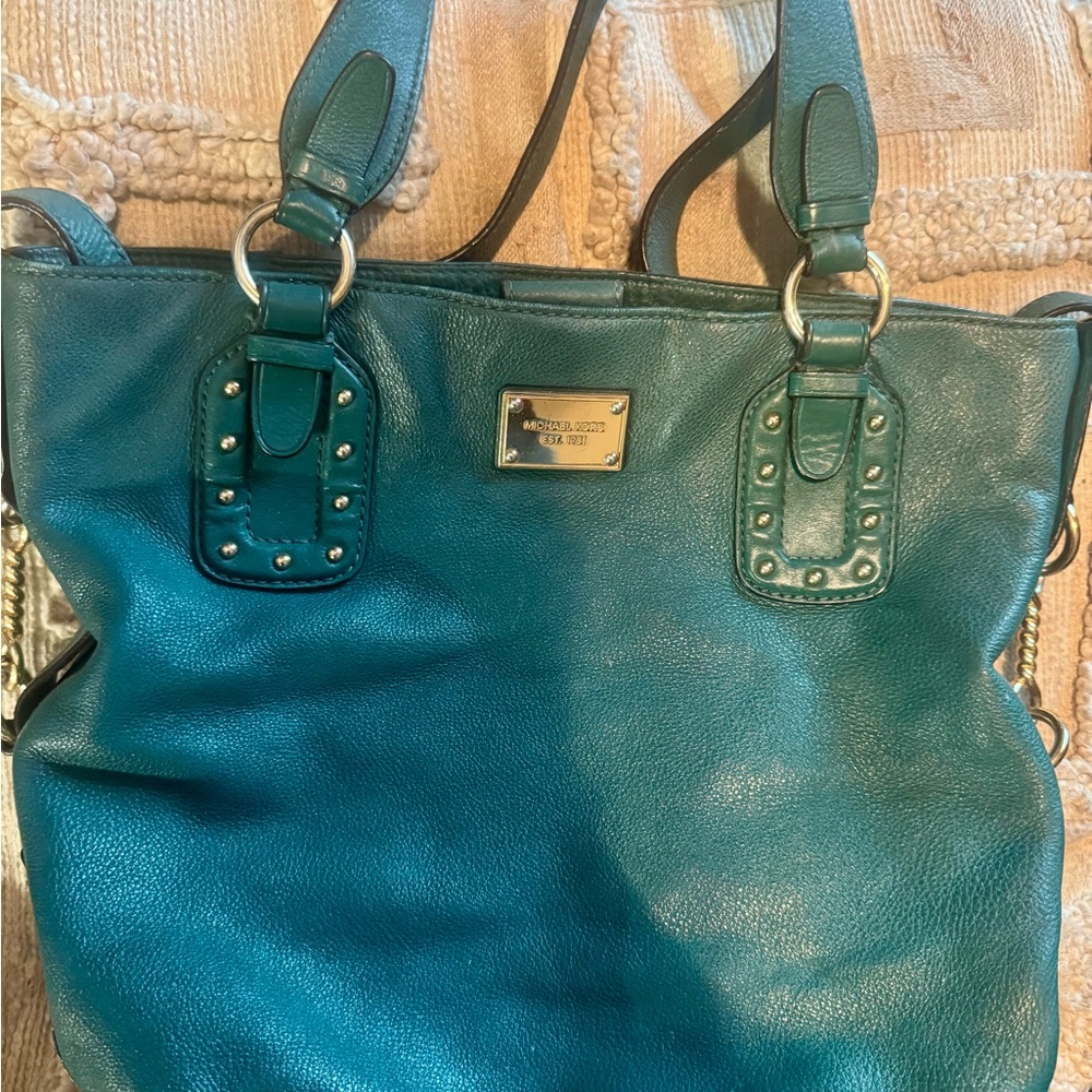 Michael Kors Teal Leather Shoulder/Crossbody Bag (RARE VINTAGE)